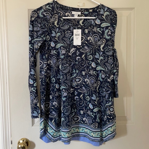 J.Jill Long-Sleeve Floral Tunic - Picture 1 of 4